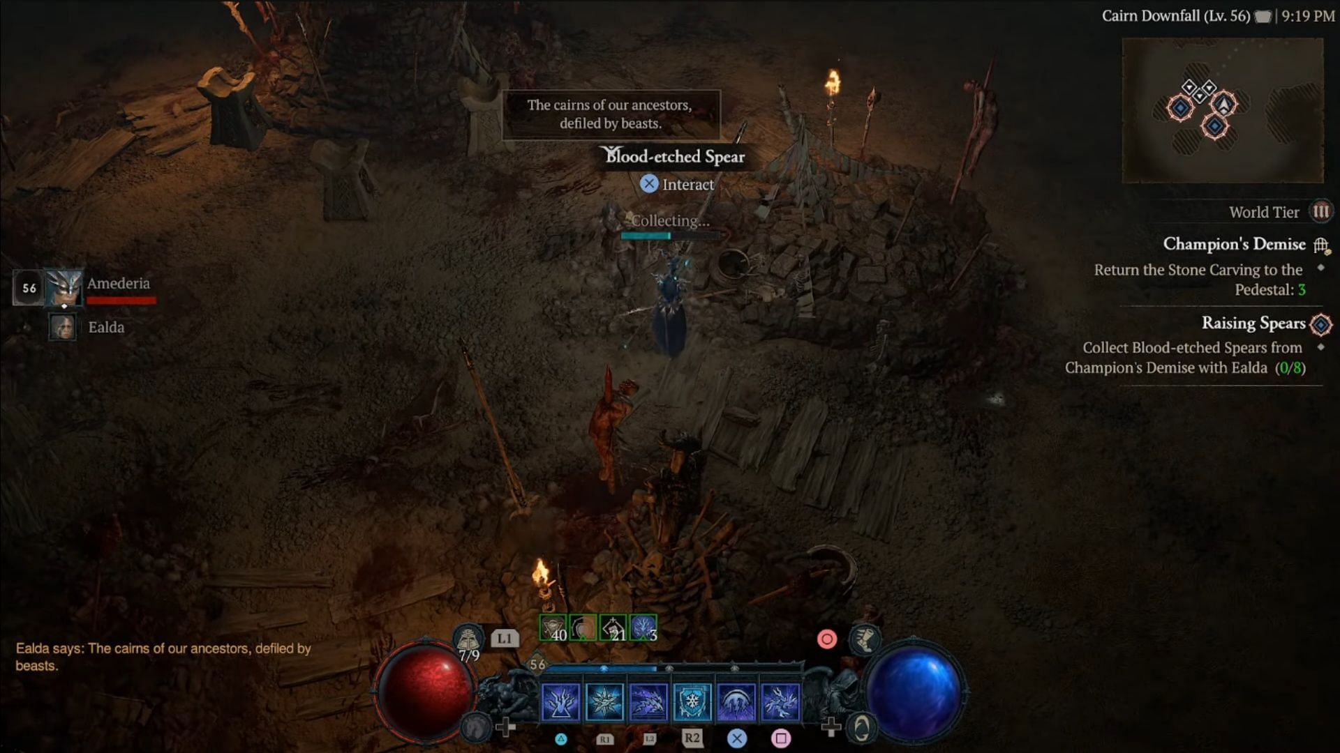 If the quest works as intended, there will be spears in this area, and to the area south of here, that you can interact with (Image via Blizzard Entertainment/YouTube@WoWQuests)